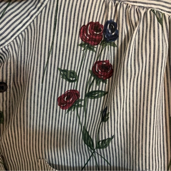 Tapestry Vintage Rose Floral Button Down Blouse, Size XL - Picture 6 of 8